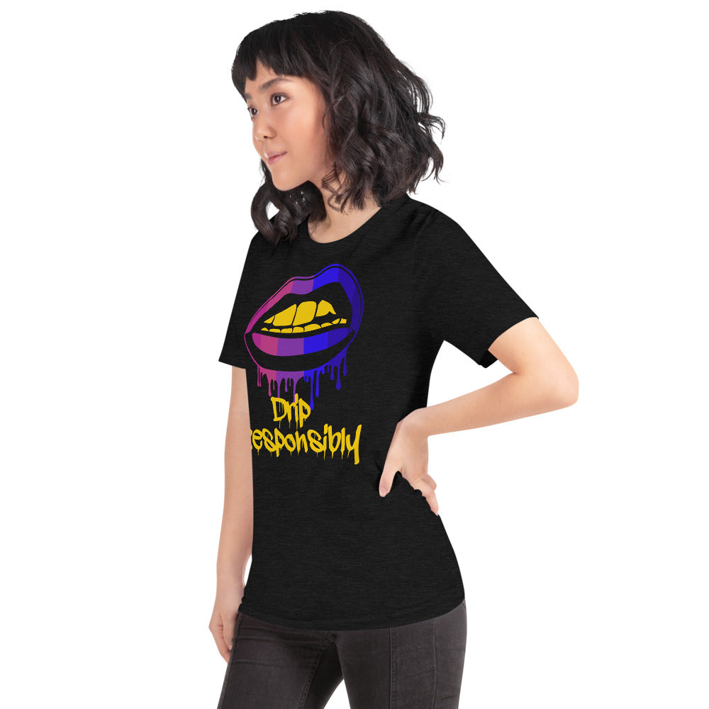 Woman Short-Sleeve Drip Lip T-Shirt