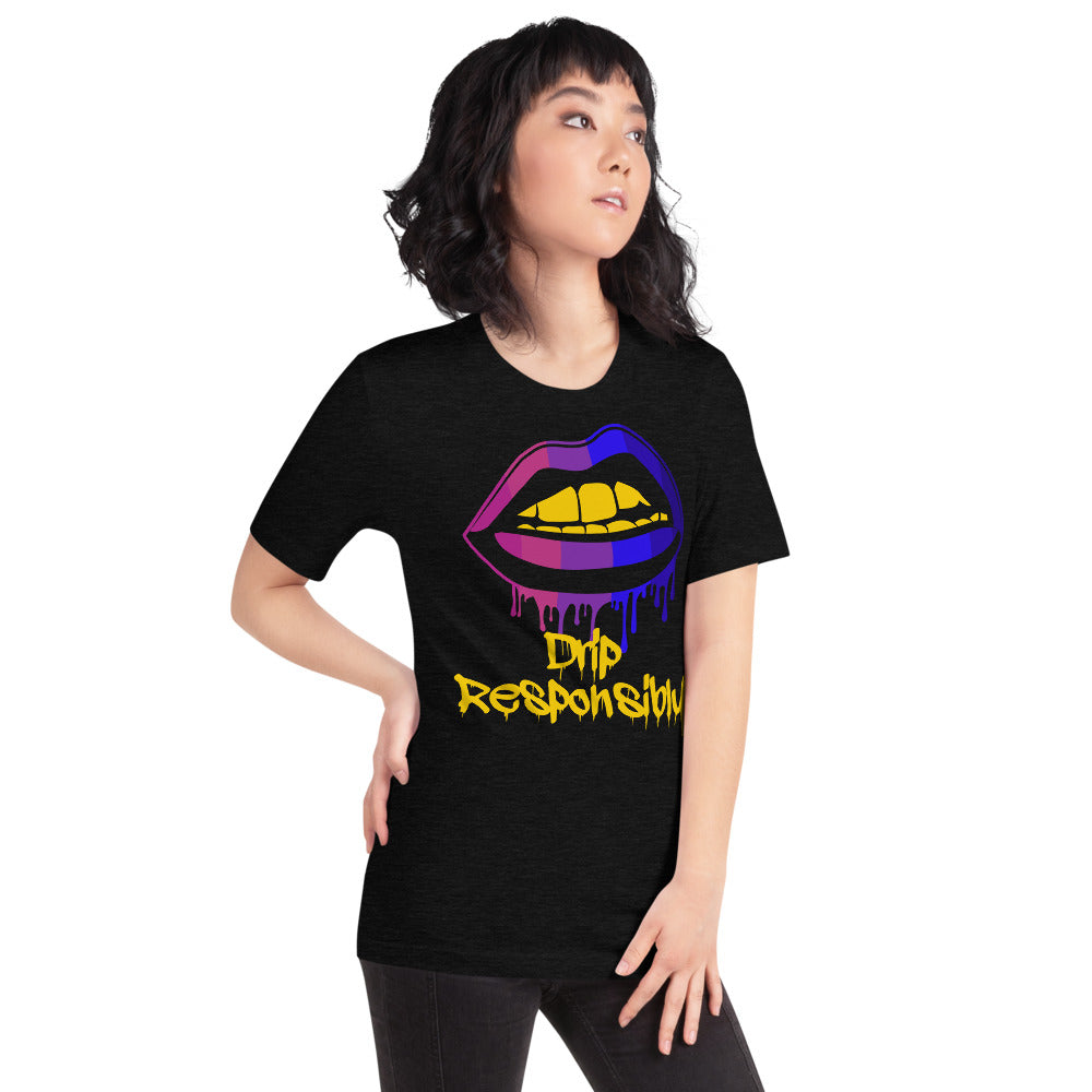 Woman Short-Sleeve Drip Lip T-Shirt