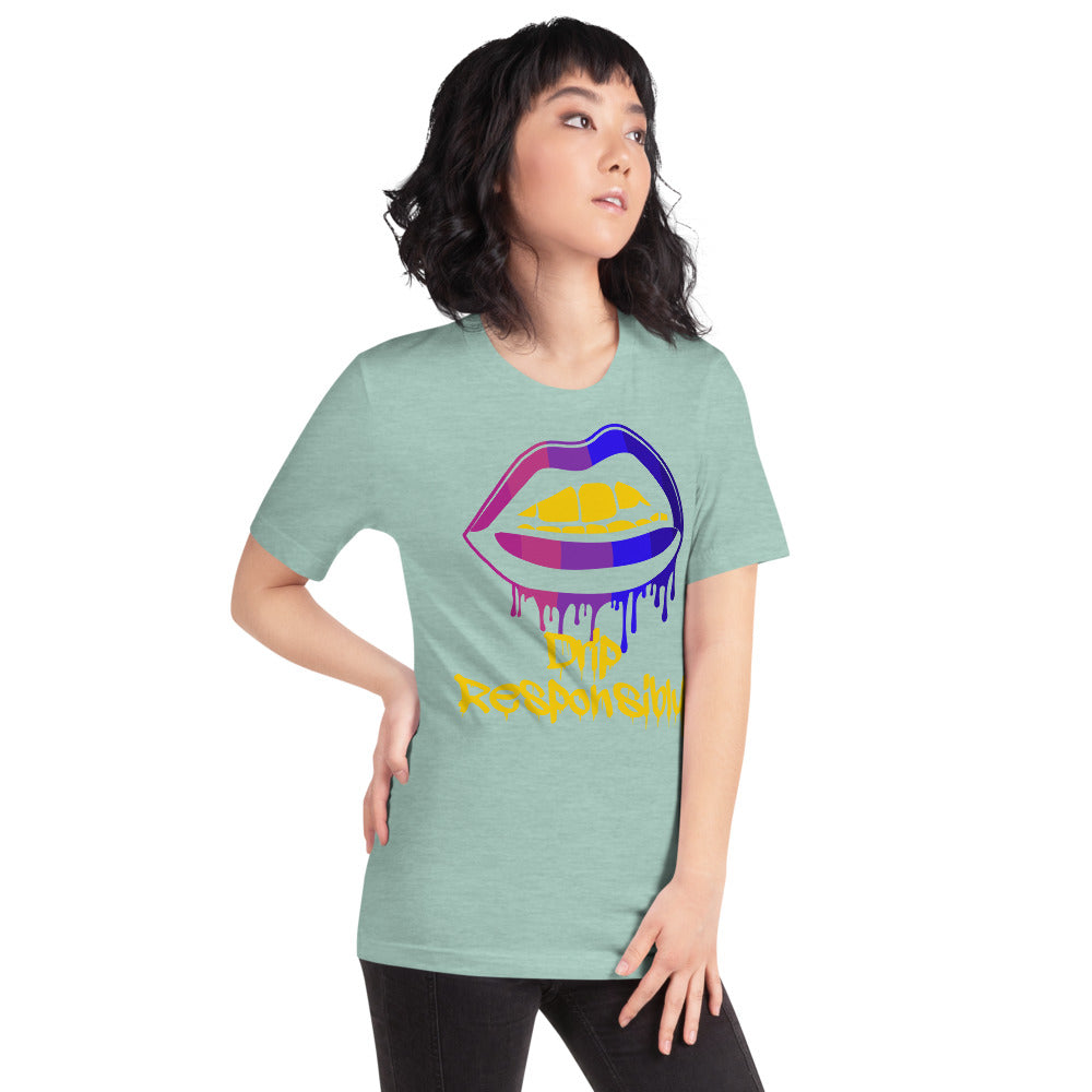 Woman Short-Sleeve Drip Lip T-Shirt