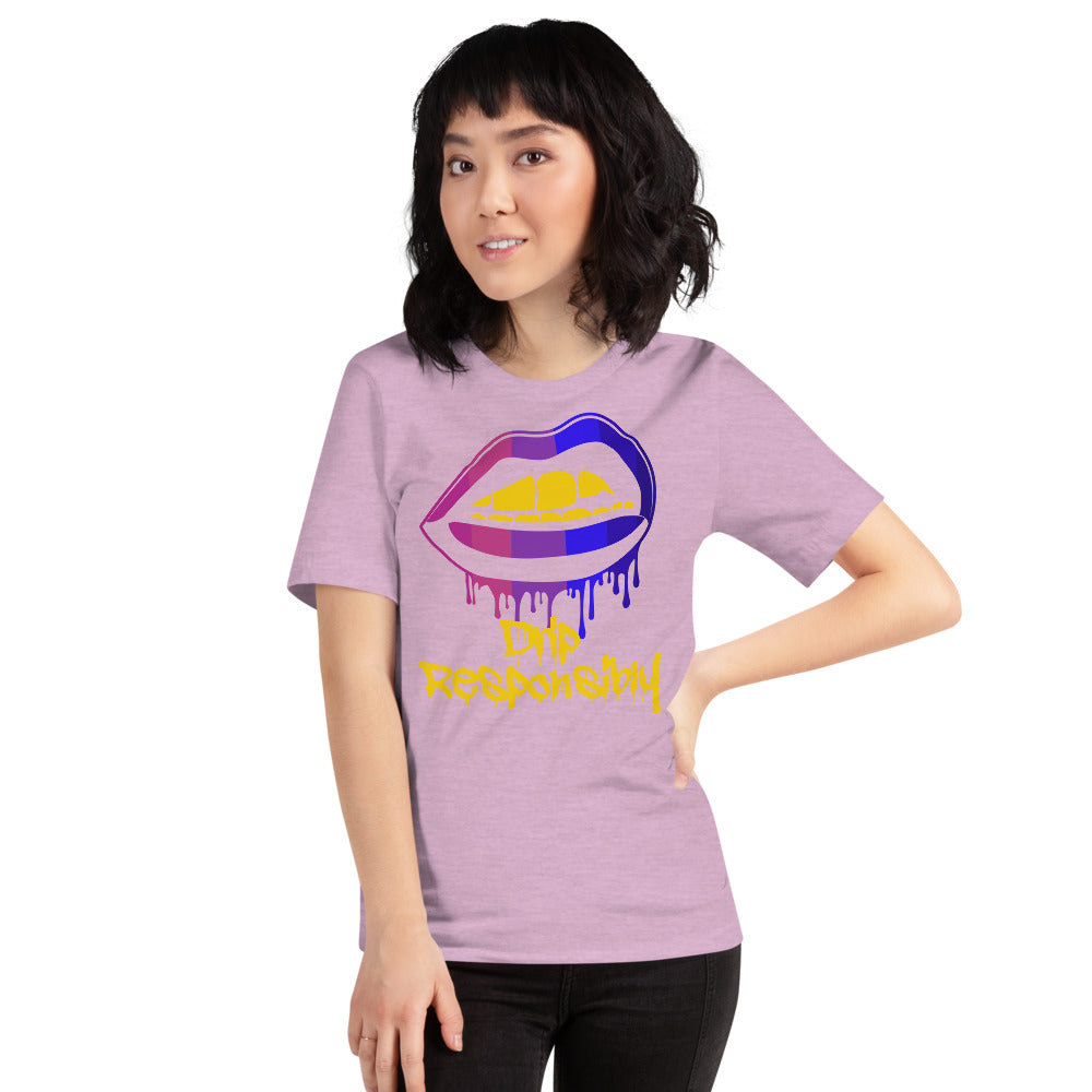 Woman Short-Sleeve Drip Lip T-Shirt