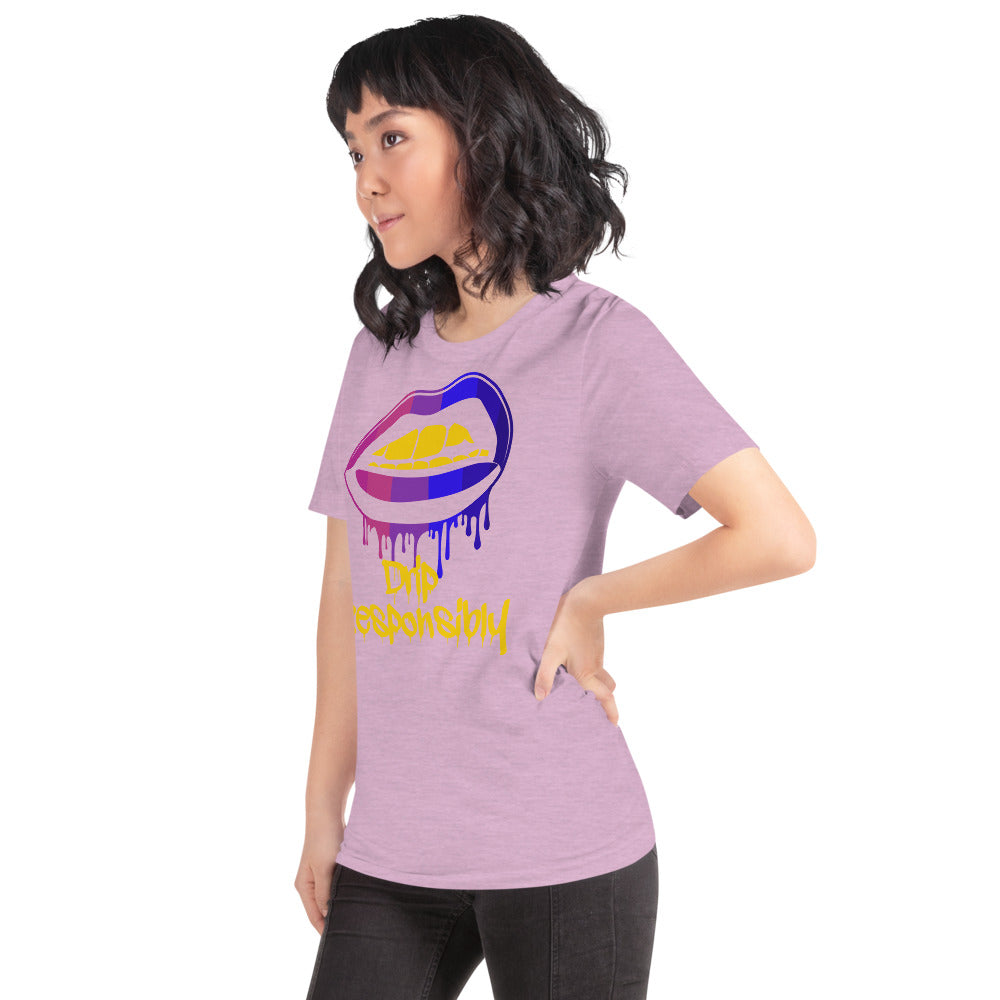Woman Short-Sleeve Drip Lip T-Shirt