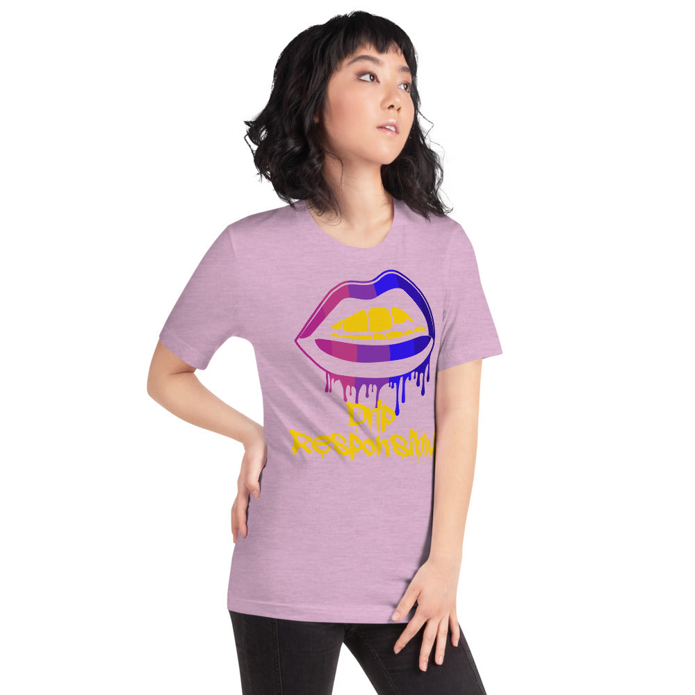 Woman Short-Sleeve Drip Lip T-Shirt