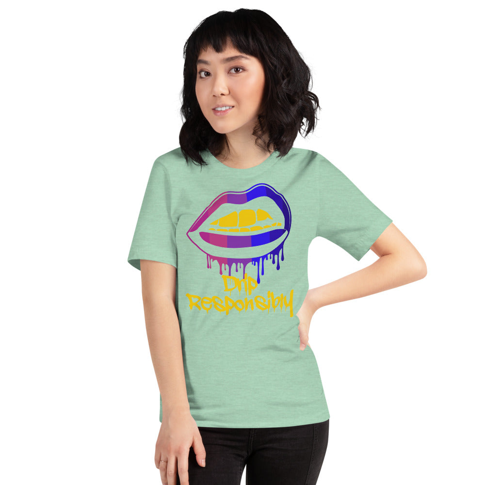 Woman Short-Sleeve Drip Lip T-Shirt