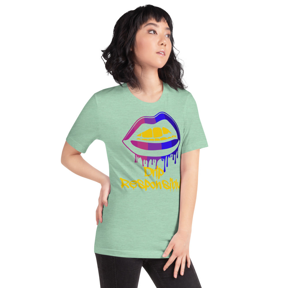 Woman Short-Sleeve Drip Lip T-Shirt