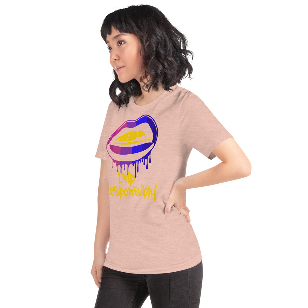 Woman Short-Sleeve Drip Lip T-Shirt