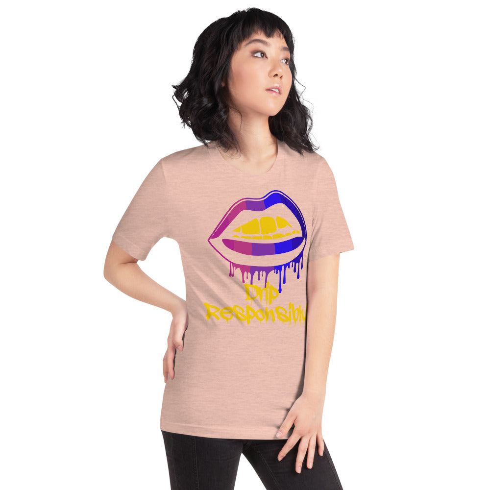 Woman Short-Sleeve Drip Lip T-Shirt