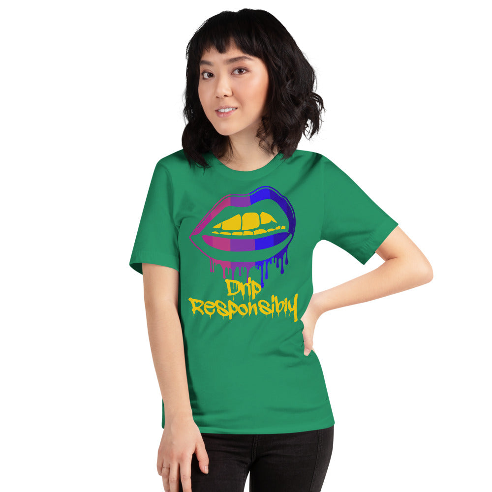 Woman Short-Sleeve Drip Lip T-Shirt
