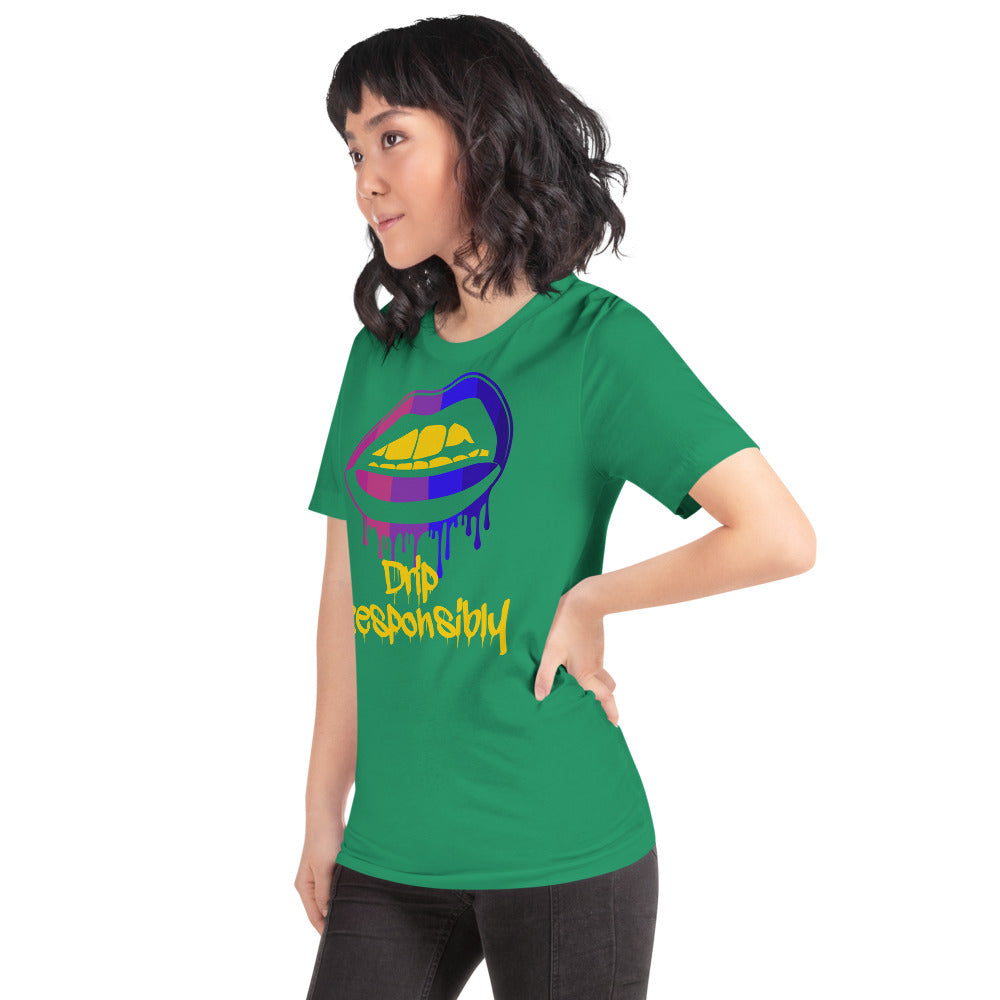Woman Short-Sleeve Drip Lip T-Shirt