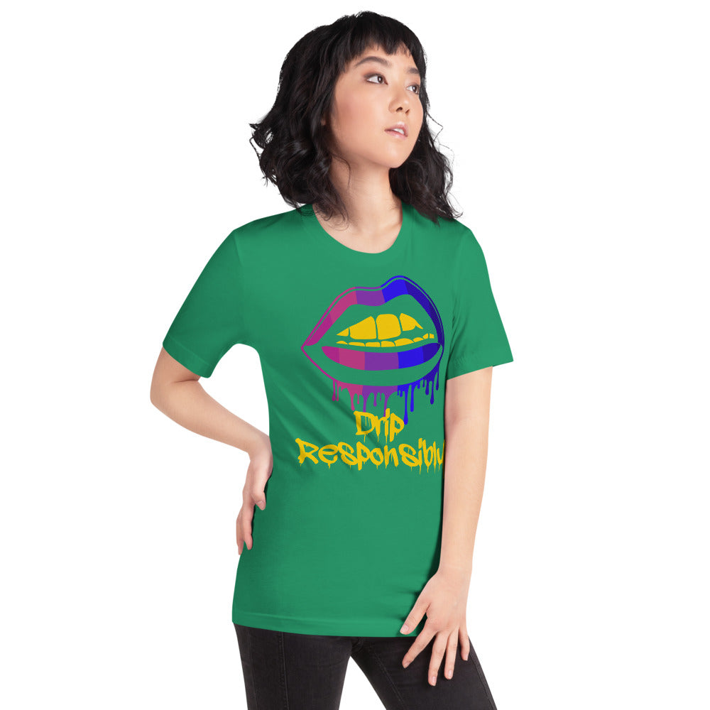 Woman Short-Sleeve Drip Lip T-Shirt