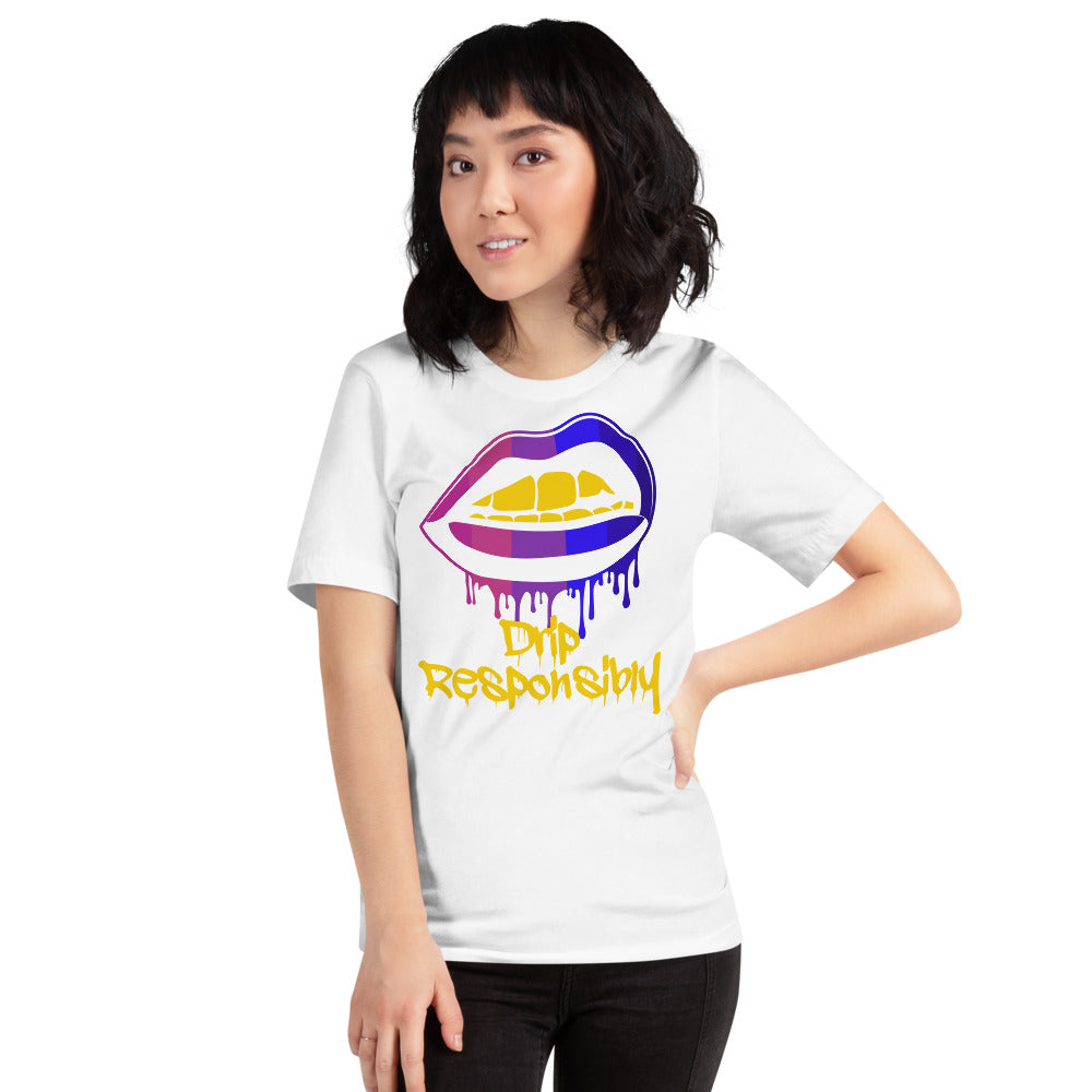 Woman Short-Sleeve Drip Lip T-Shirt
