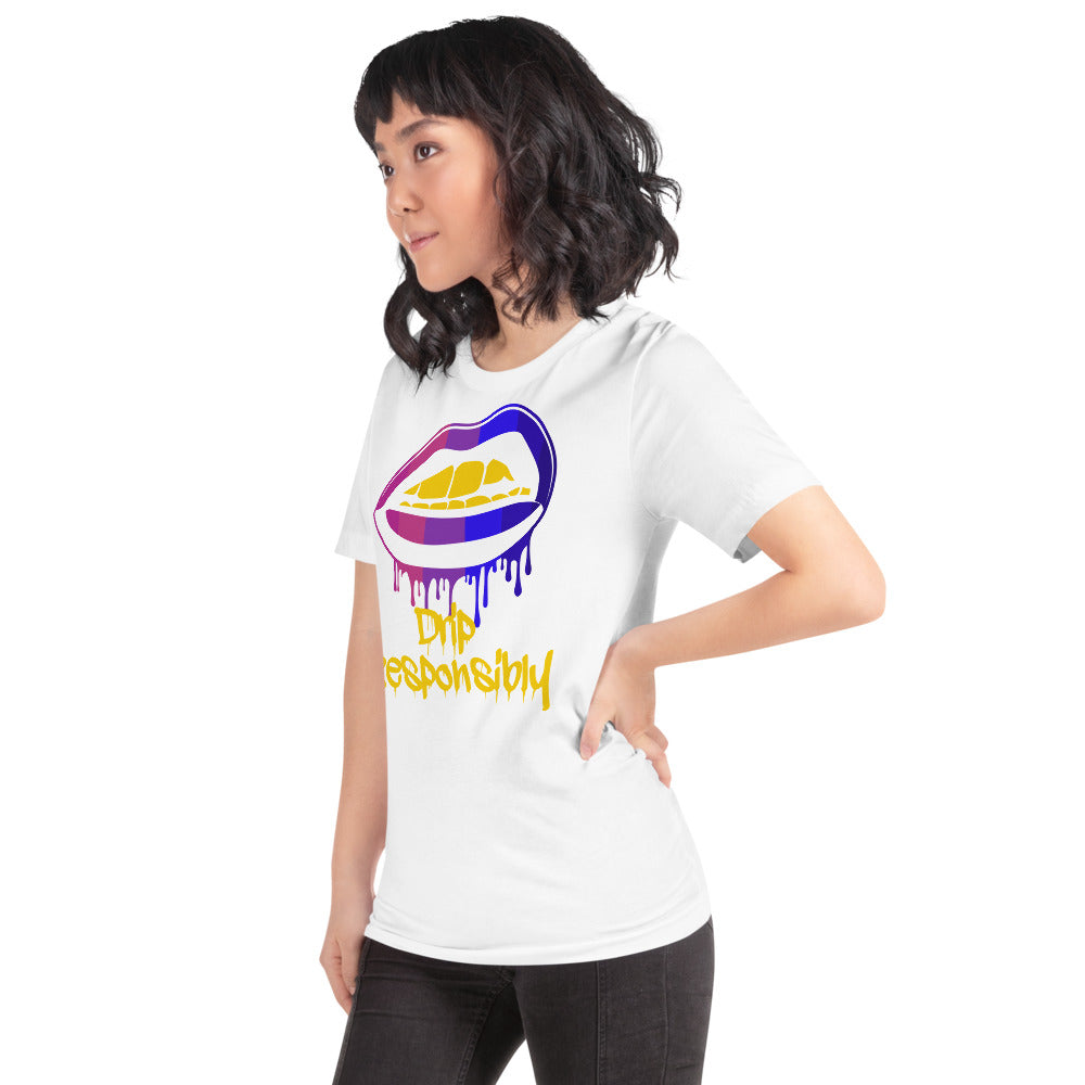 Woman Short-Sleeve Drip Lip T-Shirt