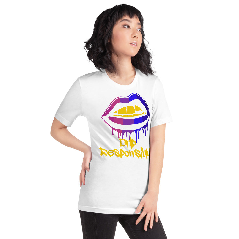 Woman Short-Sleeve Drip Lip T-Shirt